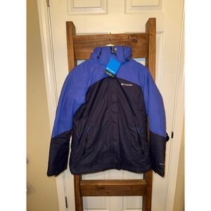 Columbia Bugaboo II Fleece Interchange Jacket Womens S P Blue Black Hooded